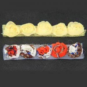China Shabby Rose Flower Trims, Fraying Rosettes, Made of Chiffon  on sale 