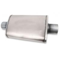 China 4 X 9 Oval Case 409 Stainless Muffler 3 Center Inlet 3 Center Outlet on sale