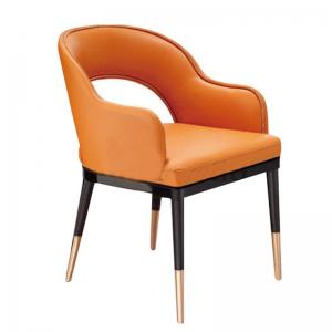 YLX-8022 Steel Tube with Orange Leather Cover Leisure Sofa Dining Chair