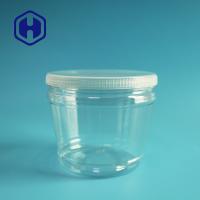 China Bulk Transparent Round PET Plastic Pickle Jars  600ml Wide Mouth Vegetable Storage on sale