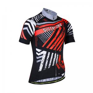 China Uvproof Windproof Mens Short Sleeve Cycling Jersey With Lycra Fabric supplier