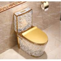 China Luxury Golden Odm Toilet Sanitary Ware One Piece Ceramic Bathroom Graphic Design on sale