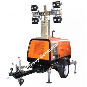 China Outdoor Diesel Generator Light Tower Vehicle Mounted With 4 Lamps with 7m mast supplier