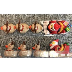 China ATBC-PVC Christmas Bath Duck Toys Set / Reindeer Rubber Duck With 3 Baby supplier