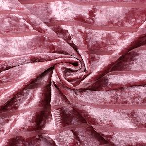 Stripe Diamond Korean Velvet Fabric Stripe For Ladies Dress 240 GSM