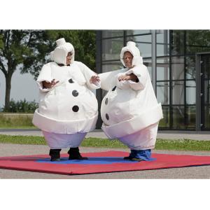China White Inflatable Cartoon Sumo Suits With Foam / Sumo Wrestler Costume supplier