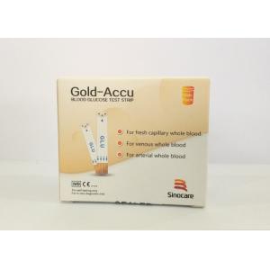 GOLD ACCU Blood Glucose Monitor Test Strips , Blood Test Strips For Diabetes