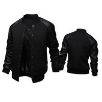 China Custom Made Varsity Mens Reflective Jacket Leather Sleeves Spring Season on sale