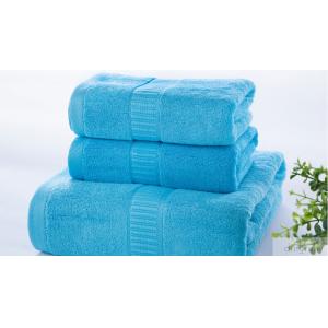 Different Color Pure Cotton Bath Towels Set For Family / Supermarket