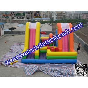 China Colored Commercial Grade PVC Tarpaulin Inflatable Bouncy Castle Slide Combo supplier