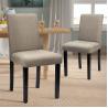 China Upholstered Style Fabric Dining Room Chairs Kitchen Side Padded With Solid Wood Legs wholesale