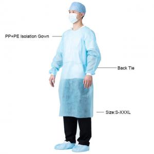 PP PE Disposable EN13795 Medical Isolation Gown , Level 2 Disposable Gowns