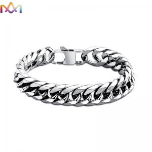 China Mens ID 64MM 67MM Engraved Wide Curb Chain Bracelet supplier