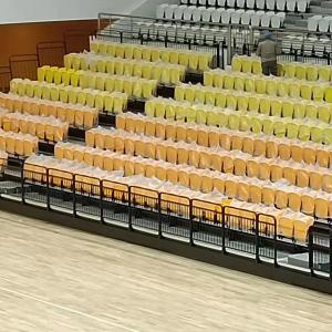 100 Seats Retractable Bleacher Seating Wall Attached For Concert Hall Theatre