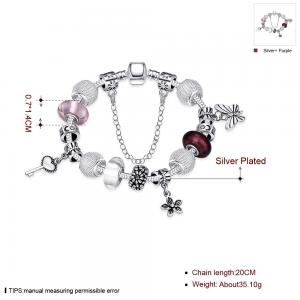 China SJ Fascinating Jewelry Silver Plating Handcrafted Glaze Bead Charm with Key Petal Butterfly Chain Women Bead Bracelet supplier