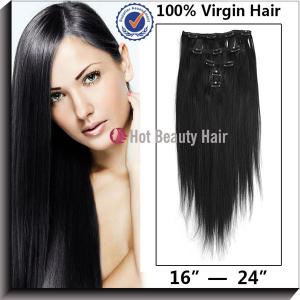 20" Clip in Hair No Shedding Weave Indian Remy Hair Extensions For Women