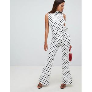 China OEM high quality girls high neck jumpsuit in polka dot supplier