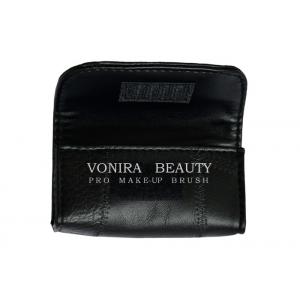 High Quality Leather Cosmetic Organizer Case Roll For Short Makeup Brushes Pouch Bag Black