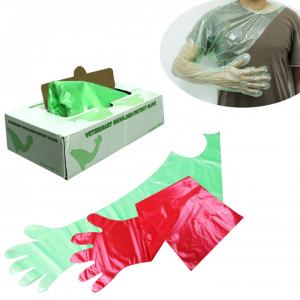 China Disposable PE Long Gloves VET Clinic Long Gloves With And Without Shoulder Veterinary Dressing Gutting Glove supplier