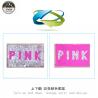 Pink Reverse Sequin Patch / Sequin Letter Patches Durable Cutomized Logo