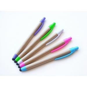 China High Quality Eco Recycle Paper Barrel Ball Pen with stylus supplier
