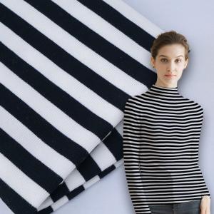 China 100 Cotton Interlock Fabric Breathable Striped Soft Rib Material For French Terry supplier