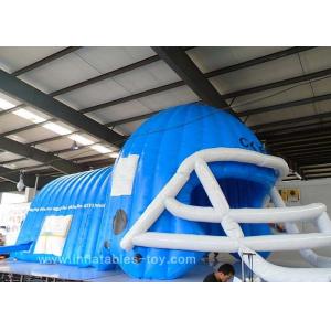 China Large Blue Black American Raiders Inflatable Football Helmet Tunnel supplier