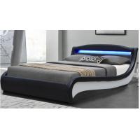 China Black/White Faux Leather Storage Bed Frame  With Led Light For Bedroom on sale