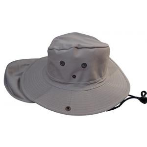 Mens Wide Brim Aussie Sun Hat , Hidden Pocket Beige Wide Brim Hat For Women
