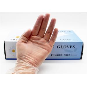 Transparent Disposable Latex Gloves , Powdered Latex Gloves 100 Pcs / Box