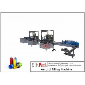 China 52mm-65mm Aerosol Filling Line With Aerosol Spray Filling Machine And Automatic Ball Dropper supplier