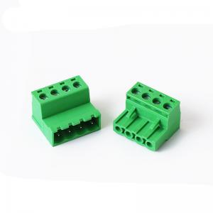 China Green PCB Terminal Block Pitch 5.08mm Rated Voltage 300V Plastic Electrical Screw Blocks supplier