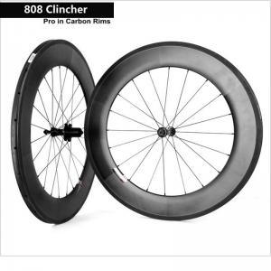 China Cool Areo Carbon Fiber Wheelset 700c 808 Clincher Road Bicycle Wheels Support supplier