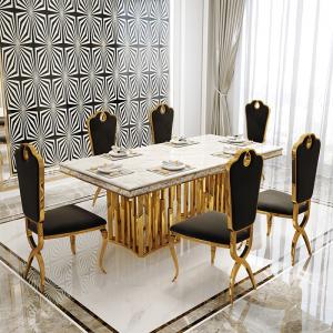 China Marble Oversize Dining Table Luxury Rectangle Shape Medium Size supplier