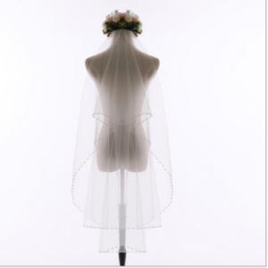 China Factory direct wholesale bridal veil short double light yarn soft fingertip wedding veil with hair comb   supplier