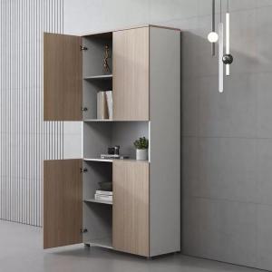 China 31 Inch Office Storage Cupboard 4 Layers Oak Color With E1 Melamine Board supplier