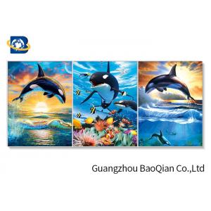 China 3D Wall Poster Lenticular Flip Animal Jumping Dolphins Photo / Picture Framed supplier