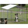 Galvanized Wire Outside Dog Cages For Large Dogs / Fully Enclosed Dog Kennel