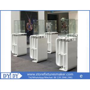China Oem manufacturing good price wooden glass white color perspex display stands with locks supplier