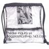 Clear Drawstring PVC Drawstring Backpack With Mesh Side Pockets For School,