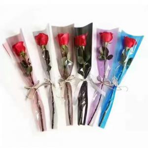 China Transparent Opp Single Rose Bouquets Flower Sleeve Packaging Gravure Printing supplier