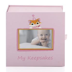China Biodegradable Custom DIY Storage Printing Paper Box Baby Pink Gift Set Newborn Photo Box with 5 Boxes supplier