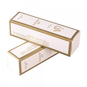 Gold Foil 105mm High Cardboard Cosmetic Paper Box For Essential Oil Perfume Bottle
