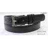 Nickel Zinc Alloy Buckle Black Leather Dress Belt For Mens Embossed Logo