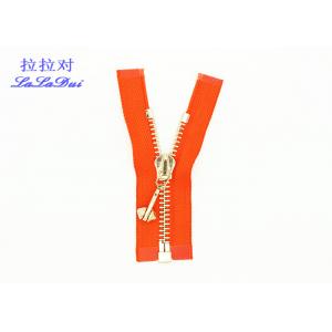 China Gold Teeth Open End 36 Inch Metal Separating Zipper Semi - Auto Lock For Canvas supplier