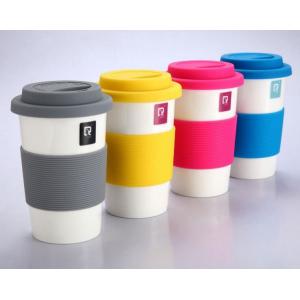 China Candy Colour Silicone Rubber Coffee Cup Lid And Sleeve With High Quality Heat Resistant And Anti Slip For Drinkware supplier