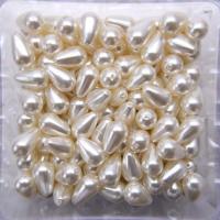 China DIY Fashion Beads ABS Plastic Bead 10mmx15mm White Drop Simulated Pearls on sale