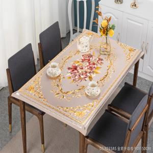 Rectangle Floral Table Cover Set Washable PVC Cloth Roll for Banquet and Dining Tables