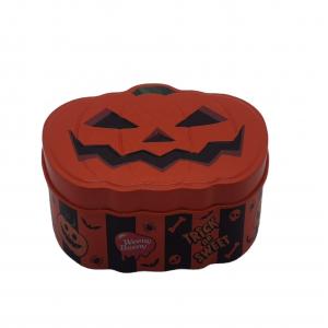 Halloween Pumpkin Shaped Tin Gift Box Metal Tin Can Holiday Gift Packaging