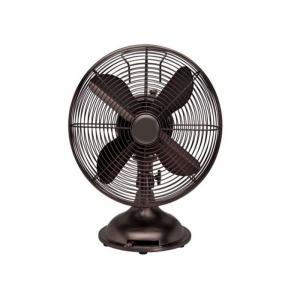 Gray Retro Style 12 Inch Table Fan With Stand Brushed Nickel 3 Speed 120V 45W CE CB